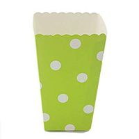 Ipalmay Polka Dot, Stripe and Chevron Mini Paper Popcorn Boxes(36 PCS, Green Dot)
