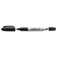 Sharpie Super Twin Tip Fine Point and Chisel Tip Permanent Markers, 12 Black Markers (36201)