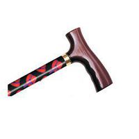 Folding Cane Red Hat. This Walking Cane has Push Button Height Adjustment and a Weight Capacity of 250 lbs. Comfortable Fritz Handle is Designed for Arthritis sufferers.