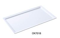 Yanco OK-7018 Osaka-2 Display Plate, Rectangular, 18" Length, 12" Width, Melamine, White Color, Pack of 6