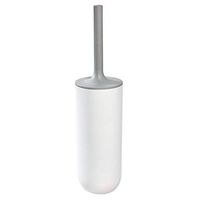 iDesign Cade Bowl Brush and Holder, Toilet Cleaning Set for Bathroom-Matte White/Gray (Pack of 1)
