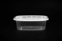 Delicube Rectangular Reusable Plastic Food Container Clear Base Only, 12 Ounce - 400 per case.