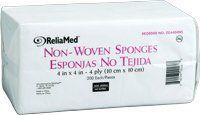 Reliamed Non-Woven Drsn/Spng, 4" X 4", 4 Ply, 200
