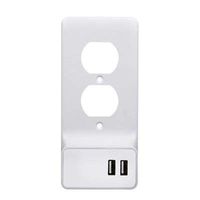 GLOBE ELECTRIC 77821 White USB Wall Plate Charger, 35 Piece