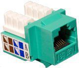 Morris 88026 Cat5E (RJ45) Unshielded Keystone Jack, Green