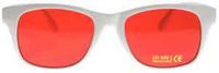 Colored Lens Color Therapy Glasses - White Frame Classic Style (Red)