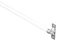 5/16-Inch Swivel End Sash Curtain Rods - 2 Rods - 21 - 38 Inch Adjustable Width, White with Nickel Ends