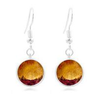 1set Field and Sky Tibet Silver Dome Photo 16MM Glass Cabochon Long Earrings Best Accessory Good Jewerly Fine Accessories Women Fashion Designer Pendant Girls