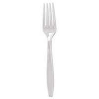 Dart GDC5FK-0090 Guildware Heavyweight Plastic Cutlery, Forks, Clear, 1000/carton
