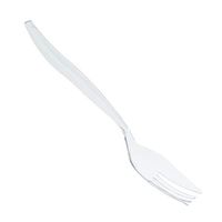 12 Pack Heavy Duty Disposable Clear Plastic Serving Utensils - Large 10 Inch Heavy Duty Clear Plastic Serving Forks - Great for Salads, Fruits and Buffet Dishes - Posh Setting