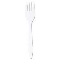 Dart F6BW Style Setter Mediumweight Plastic Forks, White, 1000/Carton