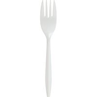 Genuine Joe 20000 Fork, Plastic, Medium-weight, 1000/CT, White