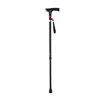 CHERRIESU Smart Walking Stick - 4 in 1 Multifunction Single-Legged Adjustable Cane with MP3 Radio Illumination Aluminum Alloy Walker for Elders(64-97CM)