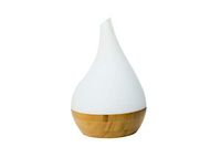 XBrand Bamboo/Glass Aromatherapy Essential Oil Diffuser & Color Changing Mist Humidifier, 10 Inch Tall, Brown & White