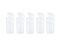 12 pc Pack of 8 Dram Squeeze PoP Top USA Certified Child Resistant One Piece Plastic Container (Clear - Transparent)