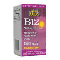 B12 Methylcobalamin, 90 Sublingual Tablets, 1000 mcg, From Natural Factors ( Multi-Pack)