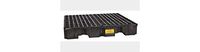 Eagle 1645B Black 4 Drum Low Profile Containment Pallet with Drain
