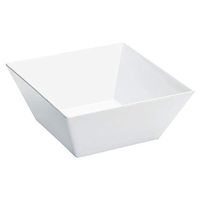 Cal-Mil SR263 Melamine Square Bowl, 12" Width x 12" Diameter x 5" Height, White (Pack of 3)