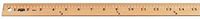 School Smart Plain End Wood Yardstick, 1 yd L X 1-1/8 in W X 1/4 in Thickness, Clear