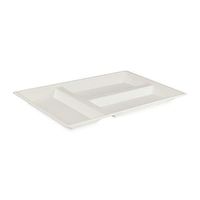 Packnwood Eco-Design Sugarcane Compartment Tray, 15.75" x 10.63", White (Case of 25)