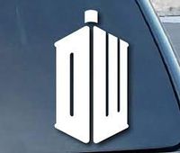 SoCool - DW Tardis Doctor Who - Vinyl 4" tall (color: WHITE) decal laptop tablet skateboard car windows sticker