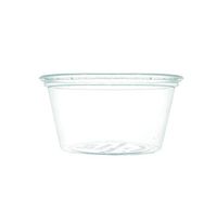 Compostable PLA Cup, Condiment Portion Size, 2 Ounce, Clear, 62mm Diameter Opening, 2500 Pack
