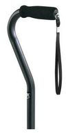 Carex Black Adjustable Offset Aluminum Cane - 29" - 38", 3/4" Tip - 1 case (6 Each)