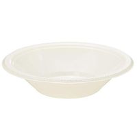 Exquisite Plastic Dessert/Salad Plates - Solid Color Disposable Plates - 100 Count (Bowls - 12 oz, Ivory)