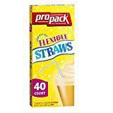 [120 Count] Propack Red White And Blue Colored Plastic Disposable Drinking Flexible Straws For Home, Office, Wedding, Events, Parties, Take Out, Water, Juice, Soda, Beer, Cocktails, (3 Packs)