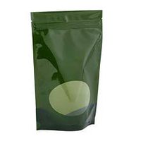 Green Solid Colored with Oval Window Stand-Up Pouch - 5-7/8 X 3-1/2 X 9 - Package 25