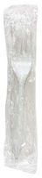 Wrapped Disposable Fork, White, Medium Weight, PK1000