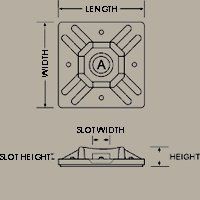 ACT AL-MP-750-0-C 3.4" Black Nylon Cable Ties Bases 100 Pack