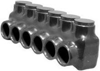 Morris Products 97566 Multi-Cable Connector, Insulated, Single Entry, Black, 6 Ports, 600 - 4 Wire Range, 5/16" Allen Hex 6 Ports, 600 - 4 Wire Range, 5/16" Allen Hex
