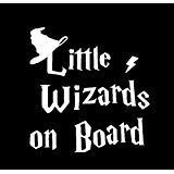 CCI Little Wizards on Board Decal Vinyl Sticker|Cars Trucks Vans Walls Laptop| White |5.5 x 5.25 in|CCI1222