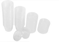 4 Sizes 50Pcs Disposable Plastic Clear Sauce Chutney Cups Boxes with Lid Food Takeaway Packing Box 1oz, 2oz, 3oz, 4oz(2oz)