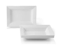 " OCCASIONS" 40 Bowls Pack, Heavyweight Disposable Wedding Party Japanese Style/Sushi Plastic Bowl 7" x 5" (8oz Soup Bowl, Soho, White)