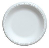 1016636 PT# 9PWC Plate Styrofoam 9" Disposable 4x125/Ca Made by Abaline Paper Products