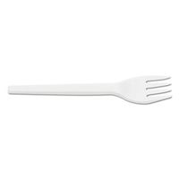 Savannah Compostable Cutlery, Plant Starch/Oil Fork, 6" Length, 100/Pack, White