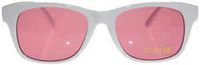 Colored Lens Color Therapy Glasses - White Frame Classic Style (Pink)