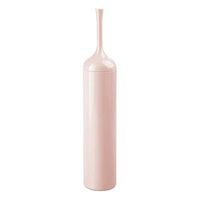 mDesign Extra Slim Compact Plastic Freestanding Toilet Bowl Brush and Holder for Bathroom Storage and Organization - Sturdy, Deep Cleaning, Covered Brush - Light Pink/Blush