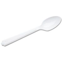 7340000221317 Plastic Flatware, Type III, Teaspoon, White, 100/Pack