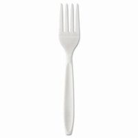 SCCRSW1 - Solo Reliance Mediumweight Cutlery, Standard Size, Fork, Indiv. Wrap, White