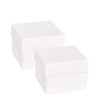 12 White Favor Gift Boxes with Lid 2 5/8" x 2 5/8" x 2" Gold Wedding Gift Boxes (White)