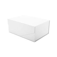 PACKHOME Gift Box 9.5x7x4 Inches, Bridesmaid Box, Rectangle Collapsible Box with Magnetic Lid for Gift Packaging (Matte White, Grid Pattern）