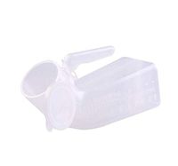 LSY@ Urinal Pot, Thicken 1000ml Men High Capacity Urinal Household with Lid Chamber Pot Adult Urinal Basin Men Bed Plastic Urinal Easy to Clean White