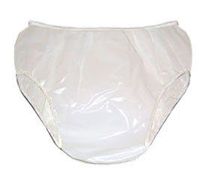 Bikini Cut Plastic Pants Adult Sizes White Only, Large Fits 36-42 in