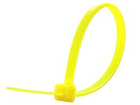 4 Inch Fluorescent Yellow Miniature (18lb) Cable Tie - 500 Pack