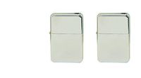Thirsty Rhino Klik, Windproof Refillable Oil Wick Lighter with Vintage Flip Top and Aluminum Gift Case, Set of 2 (Silver)