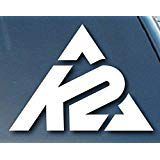 K2 Sports Cars 5" Decal Sticker for Cars Laptops Tablets Skateboard - WHITE