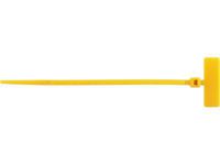 4 Inch Yellow Miniature ID Cable Tie - Outside Flag - 100 Pack